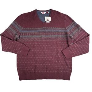 Hudson North Sweater Mens XL Wool‎ Blend Crewneck Pullover Fair Isle Christmas
